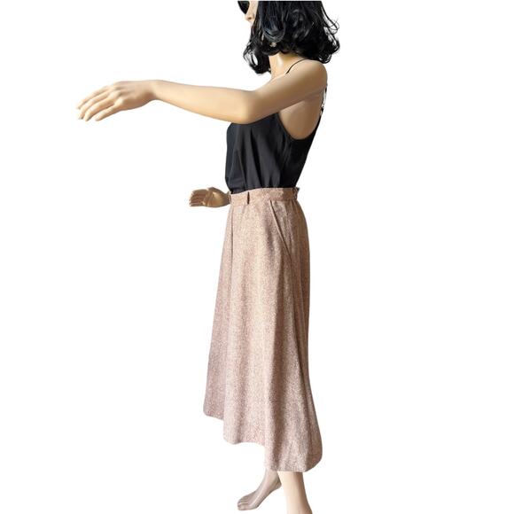 American Vintage Cottage Tailor Wool Pleated Tweed Boucle skirt pockets size XS - Picture 6 of 12